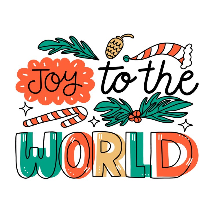 Vector Gratis hand drawn christmas joy to the world lettering