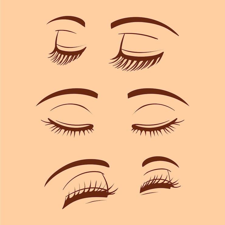 Vector Gratis hand drawn closed eyes cartoon illustration