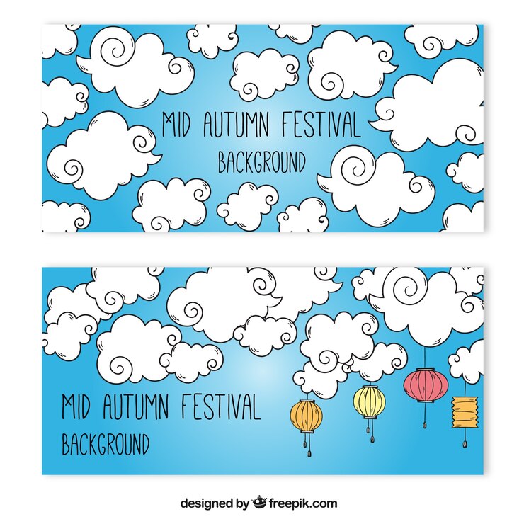 Vector Gratis hand drawn cloud banners 