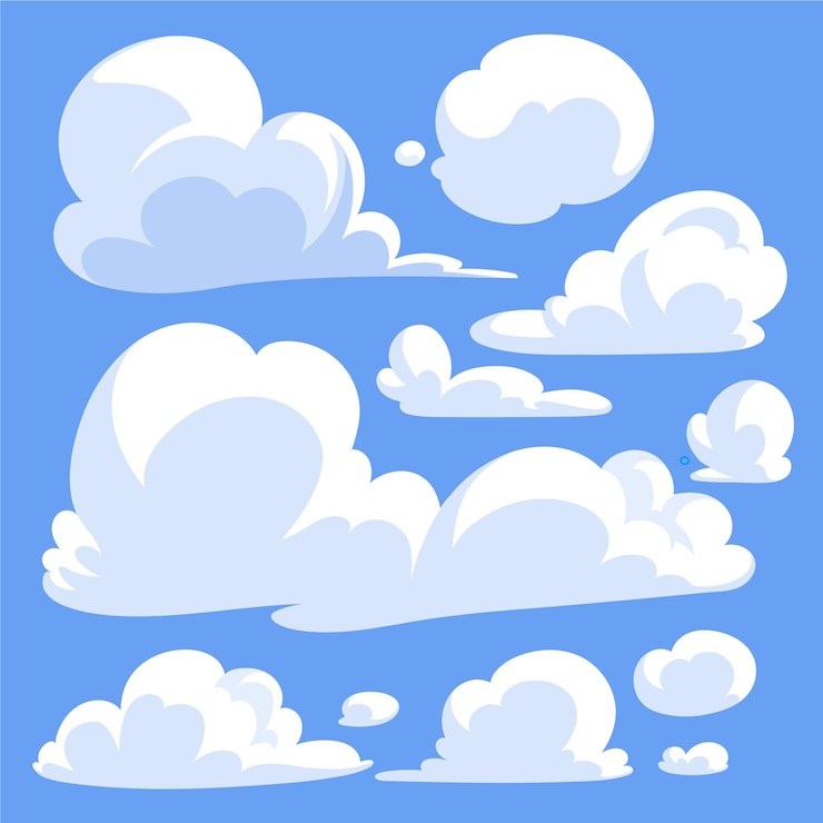 Vector Gratis hand drawn cloud collection