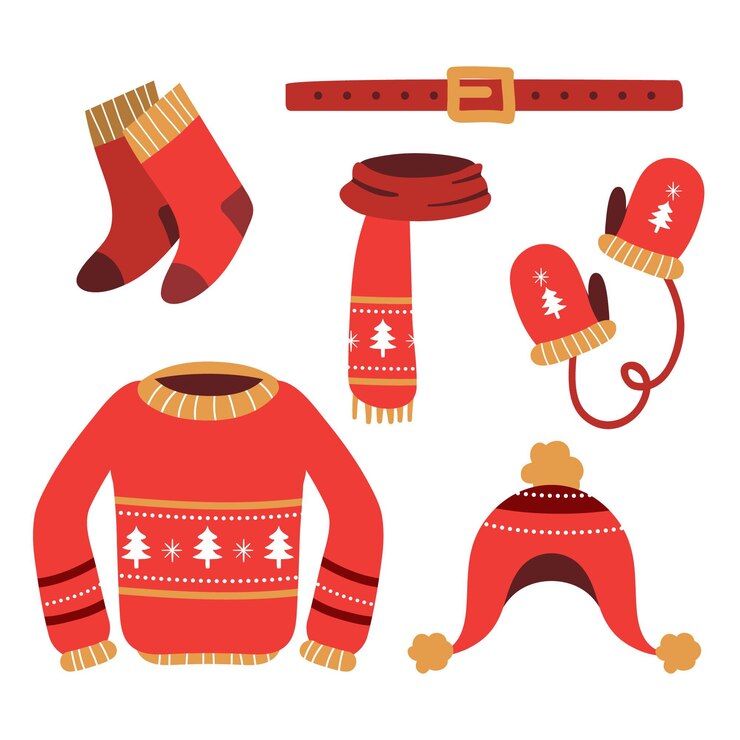 Vector Gratis hand drawn collection of winter clothes