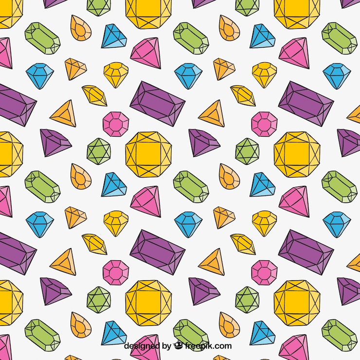 Vector Gratis hand drawn colorful diamond background