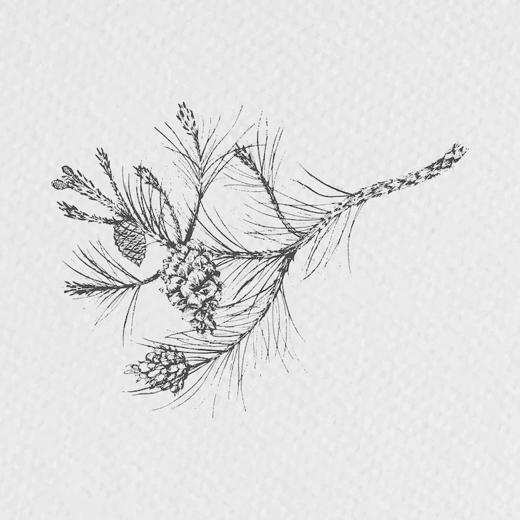 Vector Gratis hand drawn conifer cone