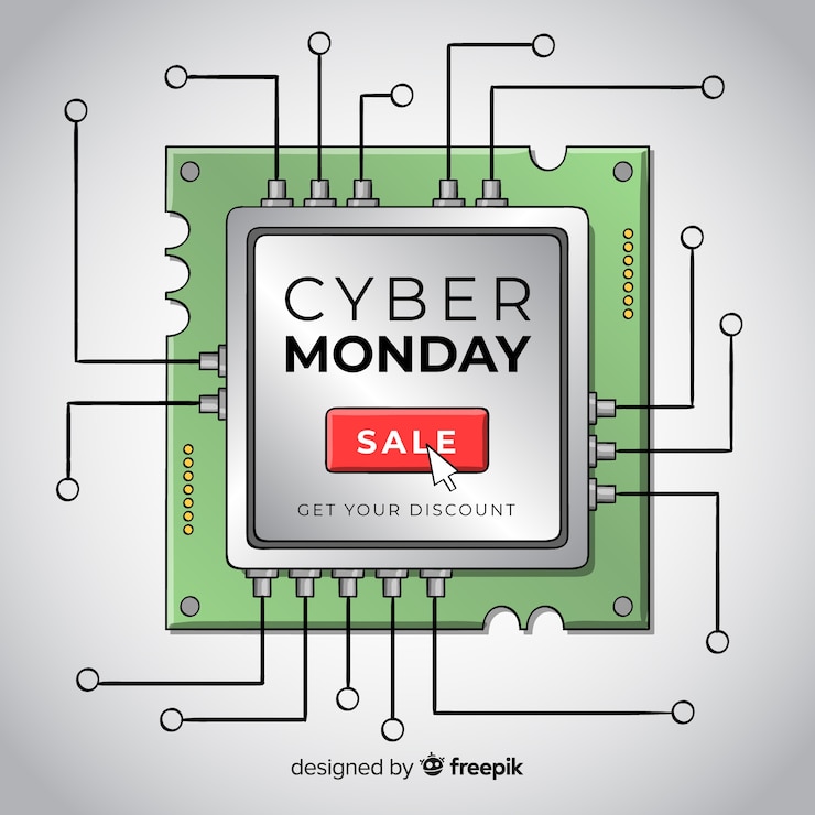 Vector Gratis hand drawn cyber monday composition