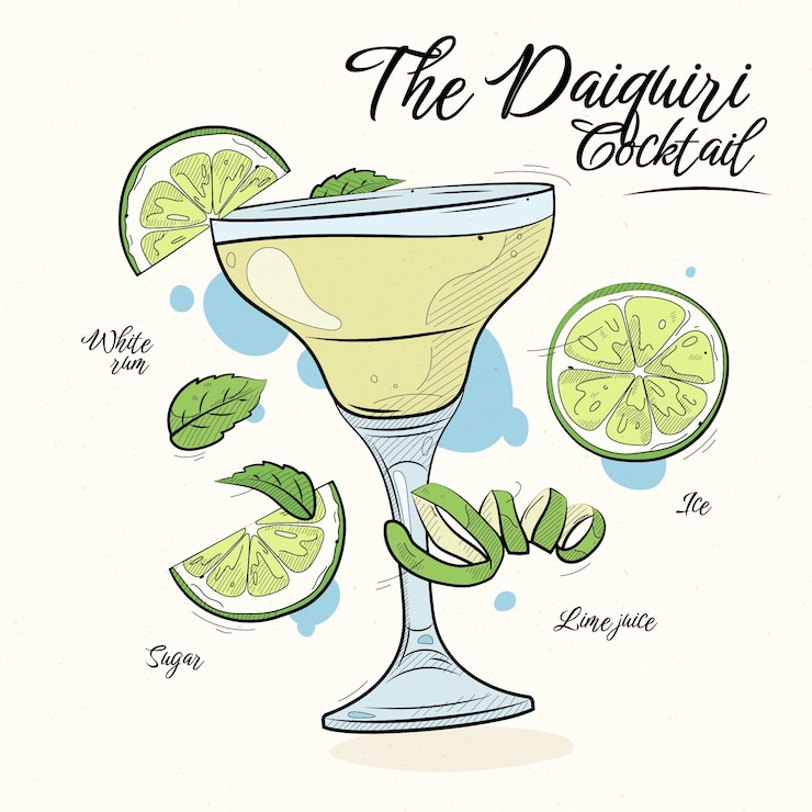 Vector Gratis hand drawn daiquiri illustration