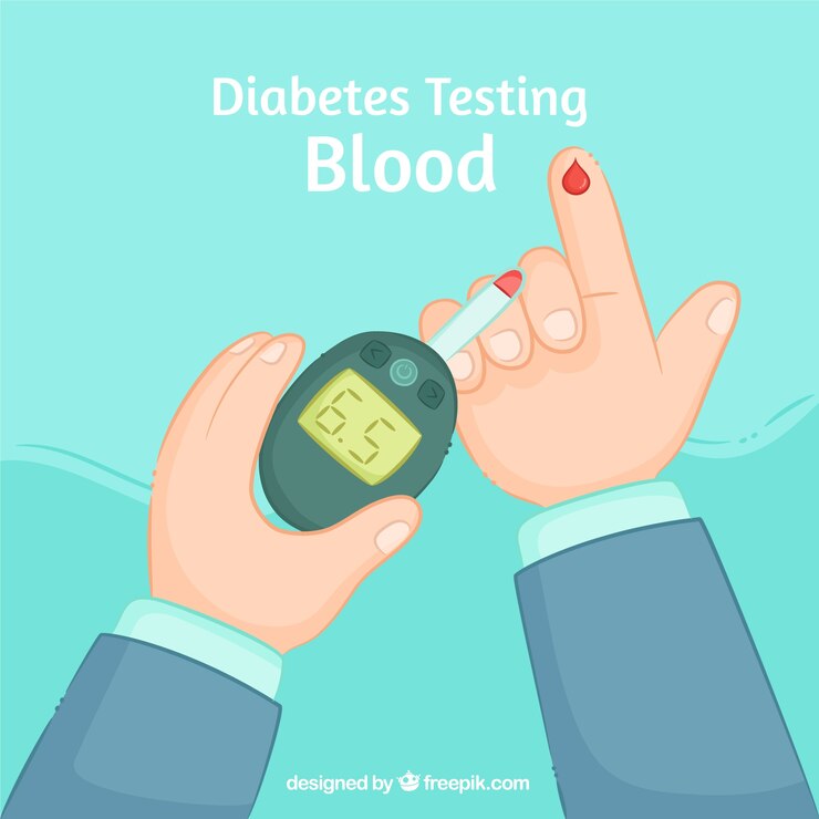 Vector Gratis hand drawn diabetes blood test