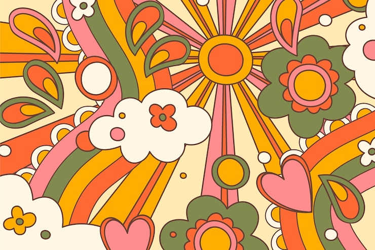 Vector Gratis hand drawn distorted groovy background