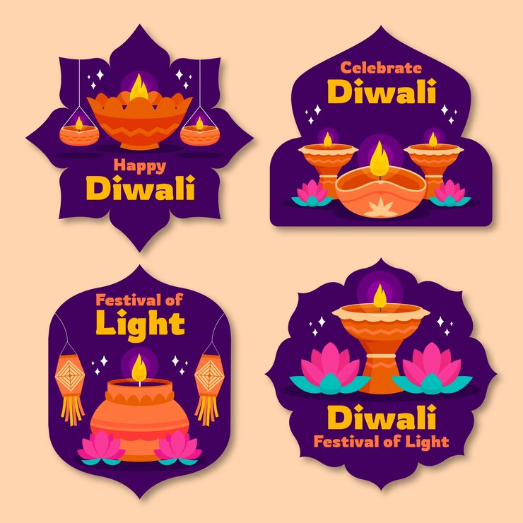 Vector Gratis hand drawn diwali template design
