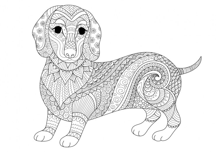 Hand drawn dog background