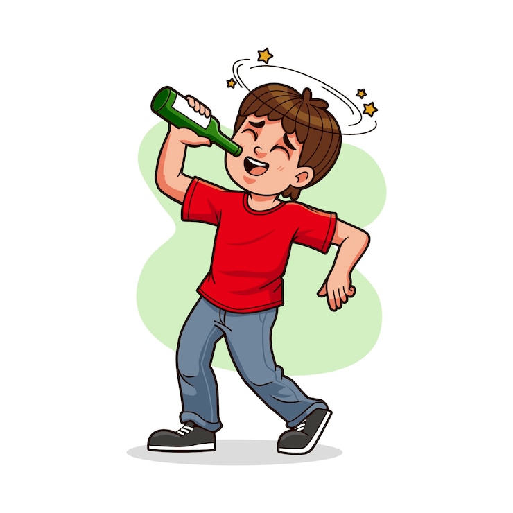 Vector Gratis hand drawn drunk cartoon  illustration