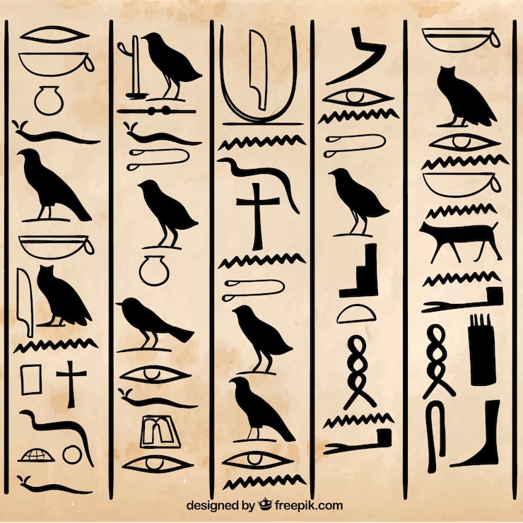 Vector Gratis hand drawn egyptian hieroglyphics background