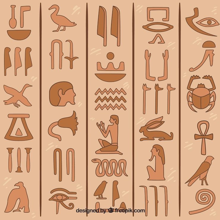 Vector Gratis hand drawn egyptian hieroglyphics background