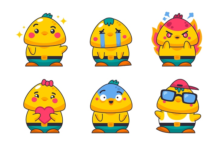 Vector Gratis hand drawn emotes element collection