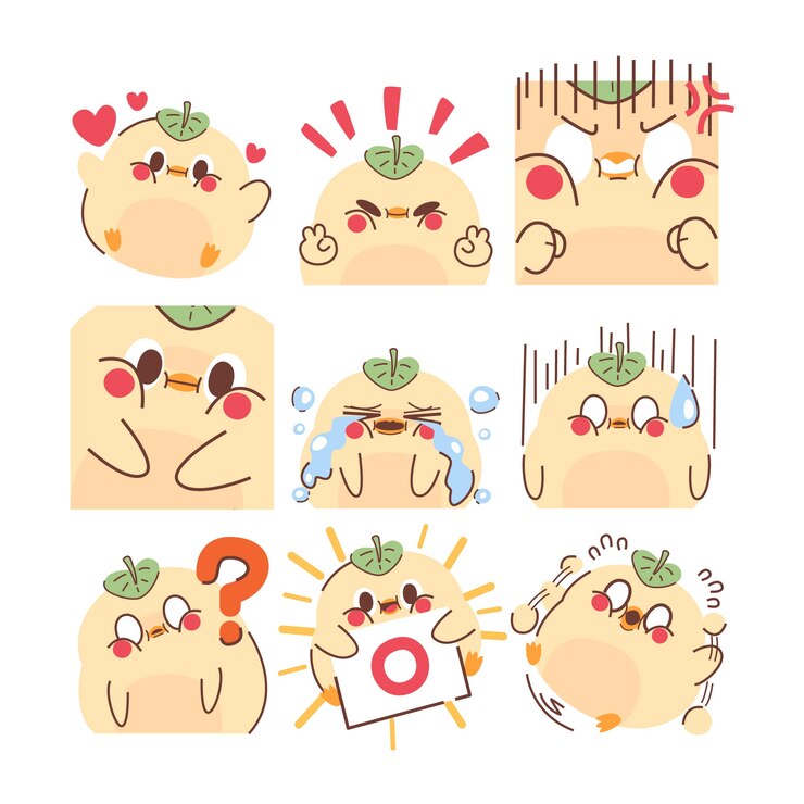 Vector Gratis hand drawn emotes elements collection