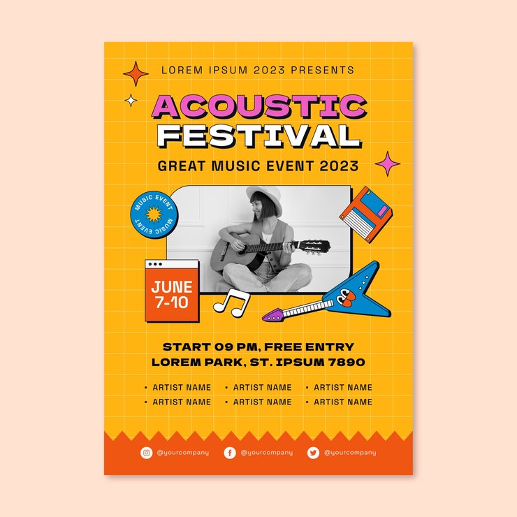 Vector Gratis hand drawn event poster template