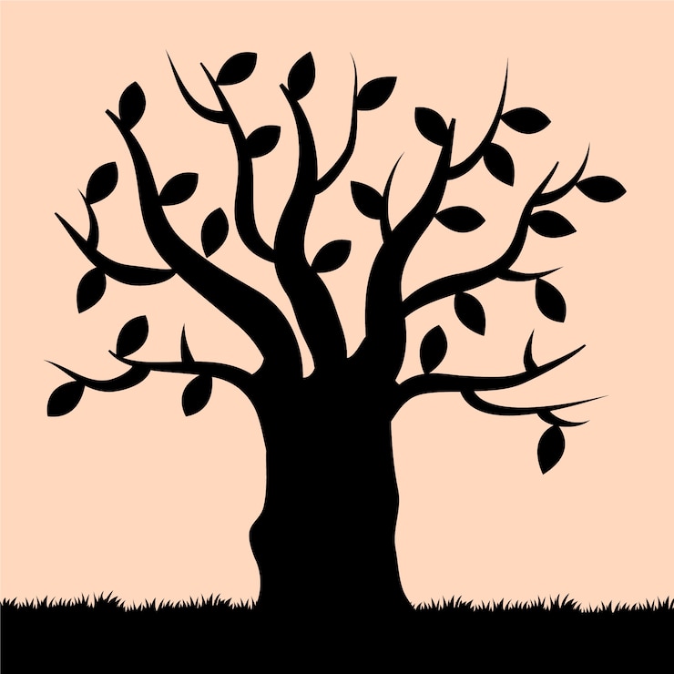 Vector Gratis hand drawn family tree silhouette