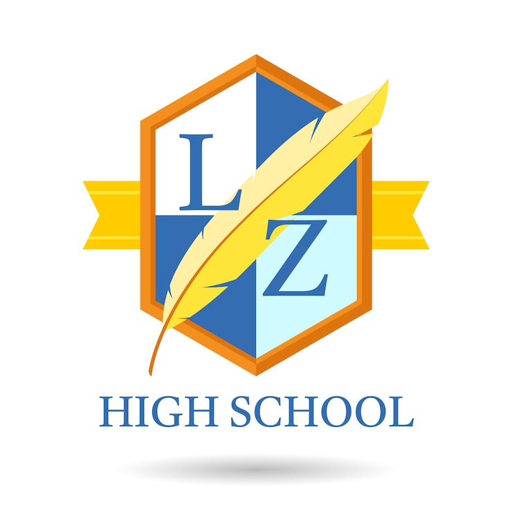 Vector Gratis hand drawn feather high school logo