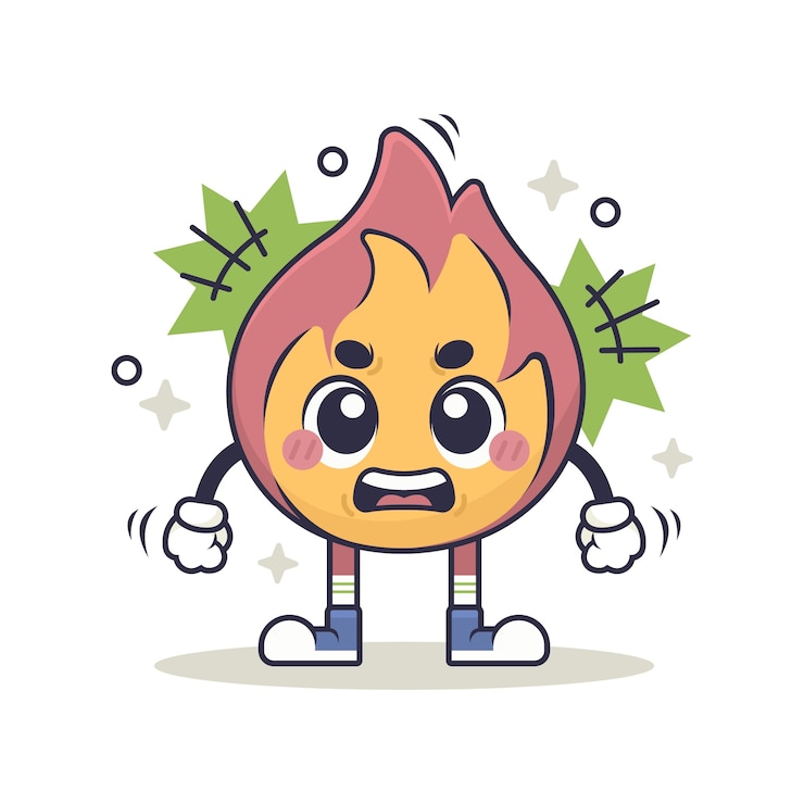 Vector Gratis hand drawn fire  cartoon illustration