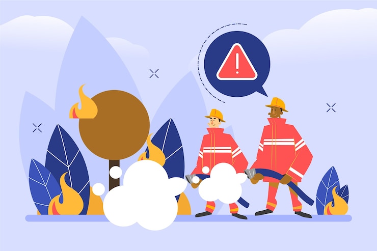 Vector Gratis hand drawn firefighters helping nature