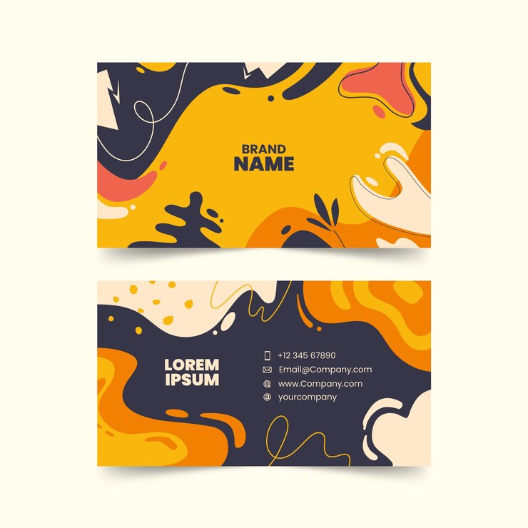 Vector Gratis hand drawn flat design abstract business card