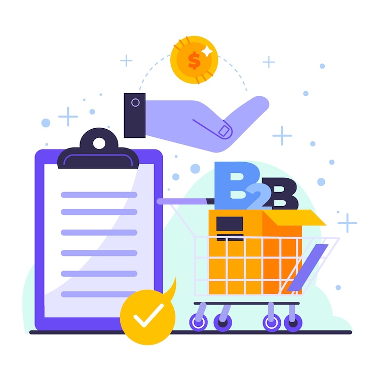 Vector Gratis hand drawn flat design b2b illustration