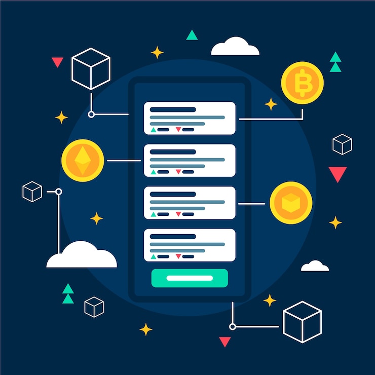 Vector Gratis hand drawn flat design cryptocurrency concept