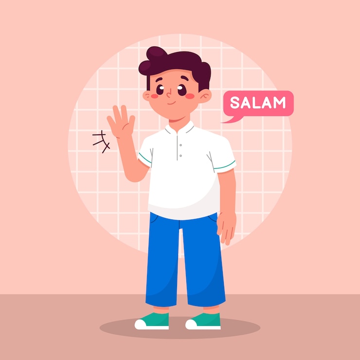 Vector Gratis hand drawn flat design salam illustration