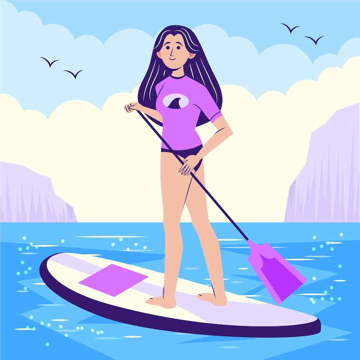 Vector Gratis hand drawn flat design sup illustration