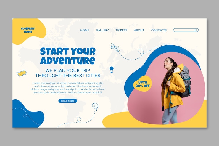 Vector Gratis hand drawn flat design travel agency landing page