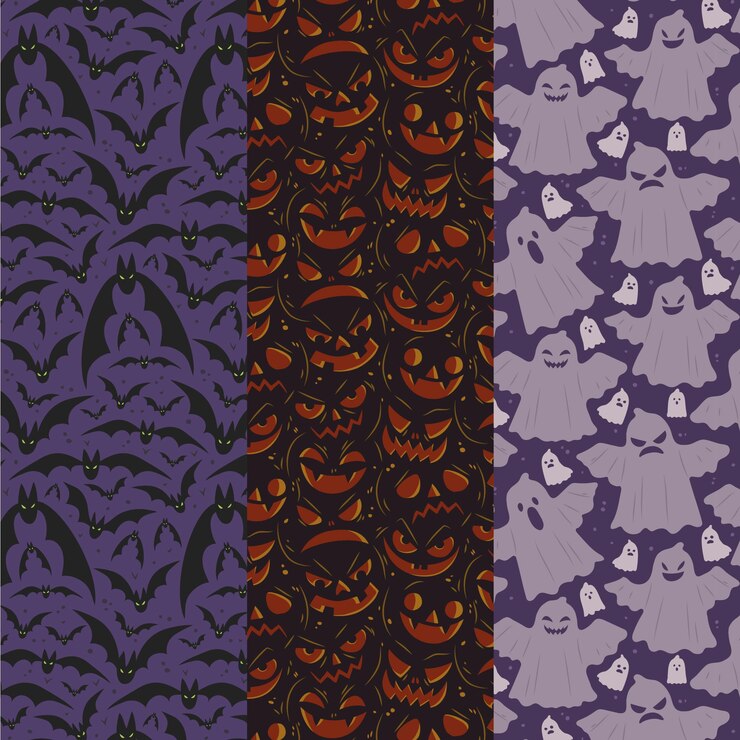 Vector Gratis hand drawn flat halloween patterns collection