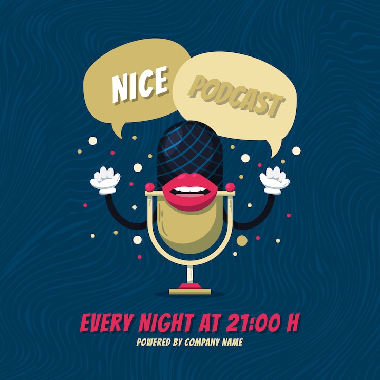 Vector Gratis hand drawn flat podcast cover template