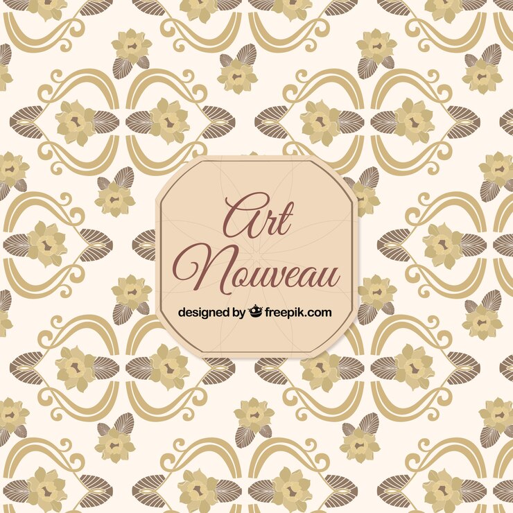 Vector Gratis hand drawn floral art nouveau pattern