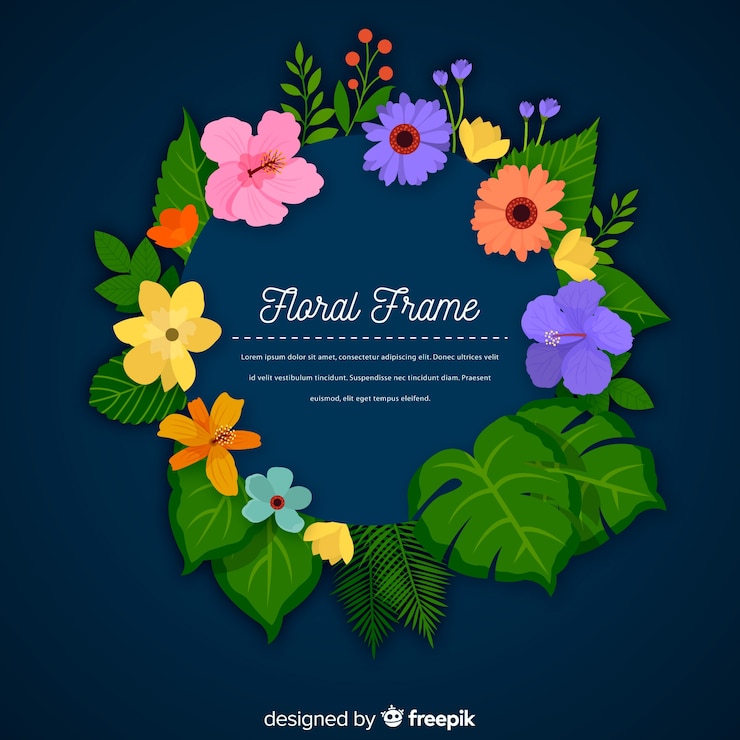 Vector Gratis hand drawn floral frame background template