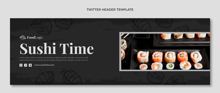Vector Gratis hand drawn food twitter header