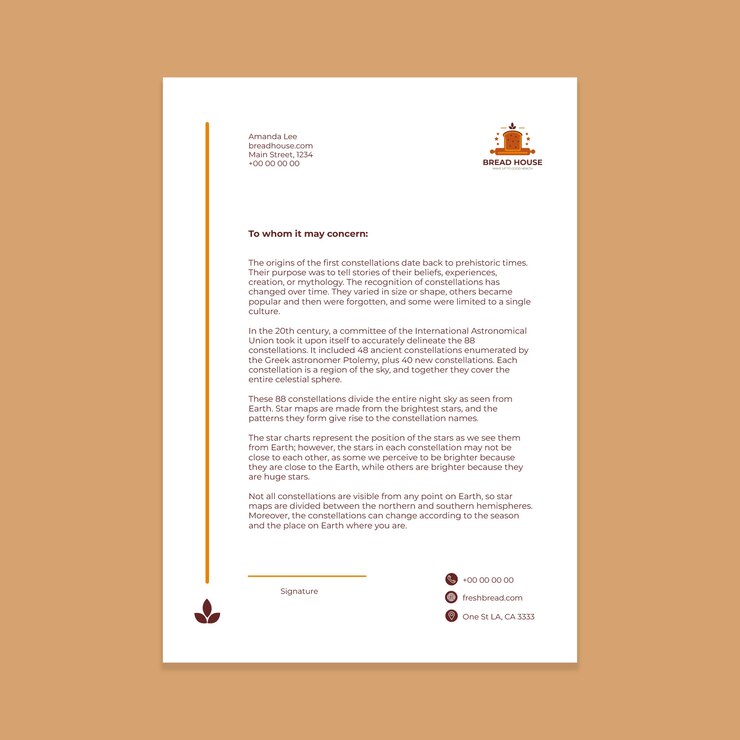 Vector Gratis hand drawn fresh bread letterhead