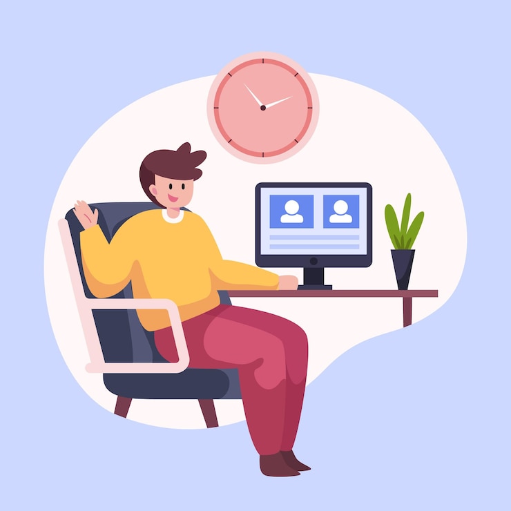 Vector Gratis hand drawn friends videoconferencing