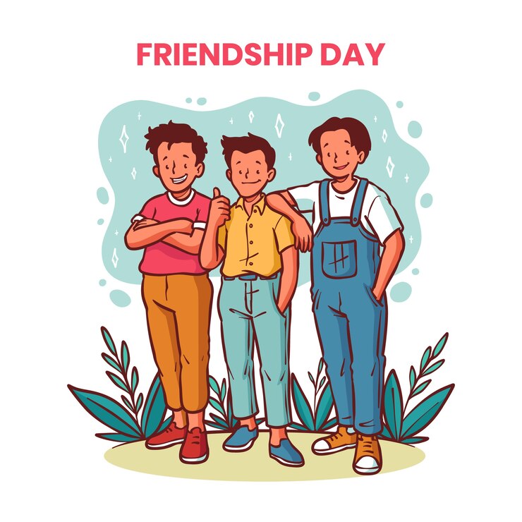 Vector Gratis hand drawn friendship day illustration with friends