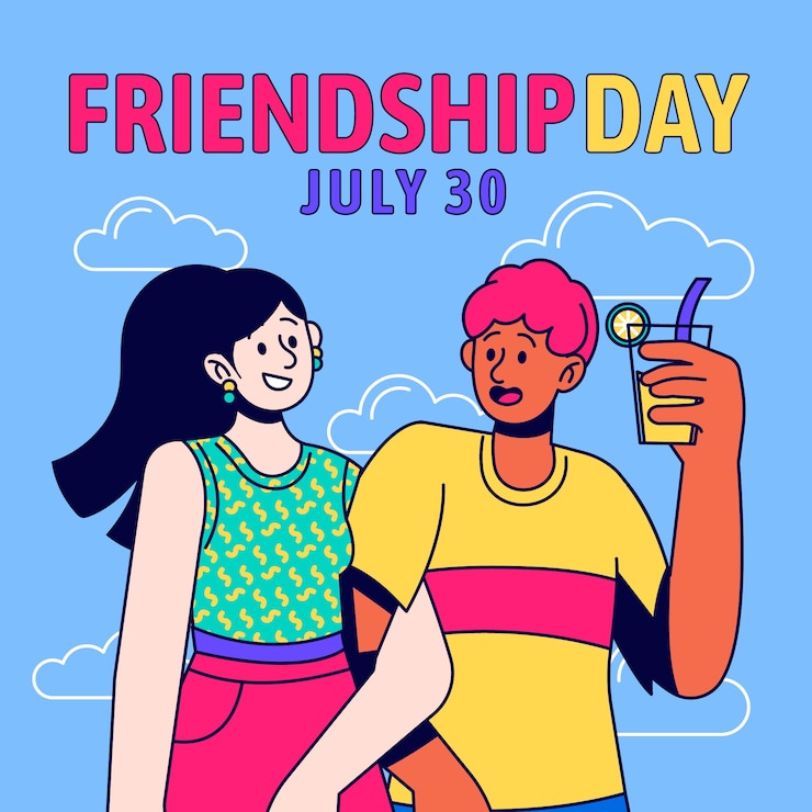 Vector Gratis hand drawn friendship day people illustration