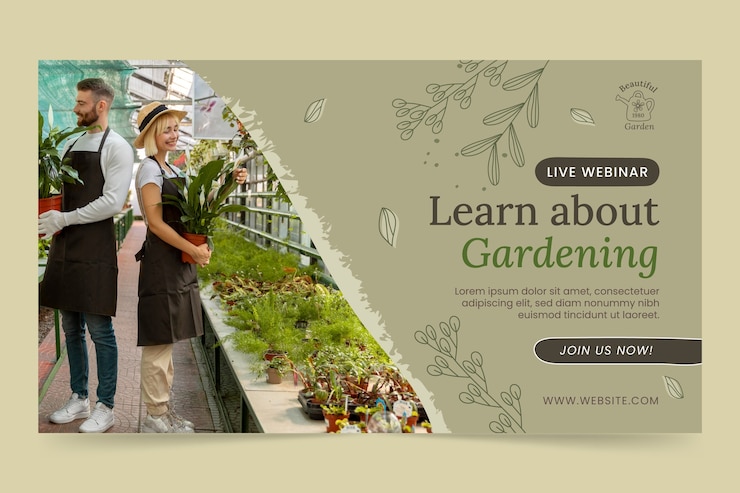 Vector Gratis hand drawn gardening hobby webinar