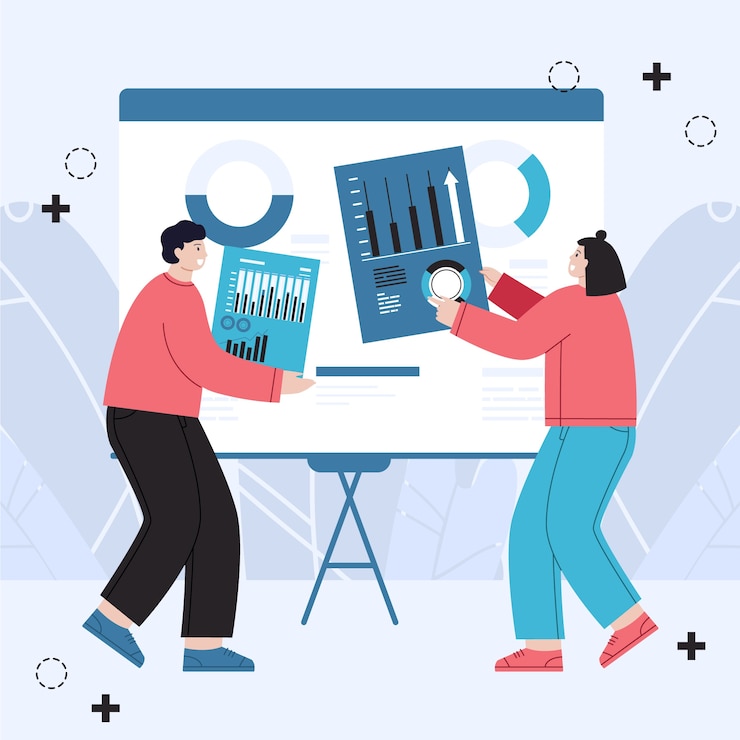 Vector Gratis hand drawn gathering data in business concept