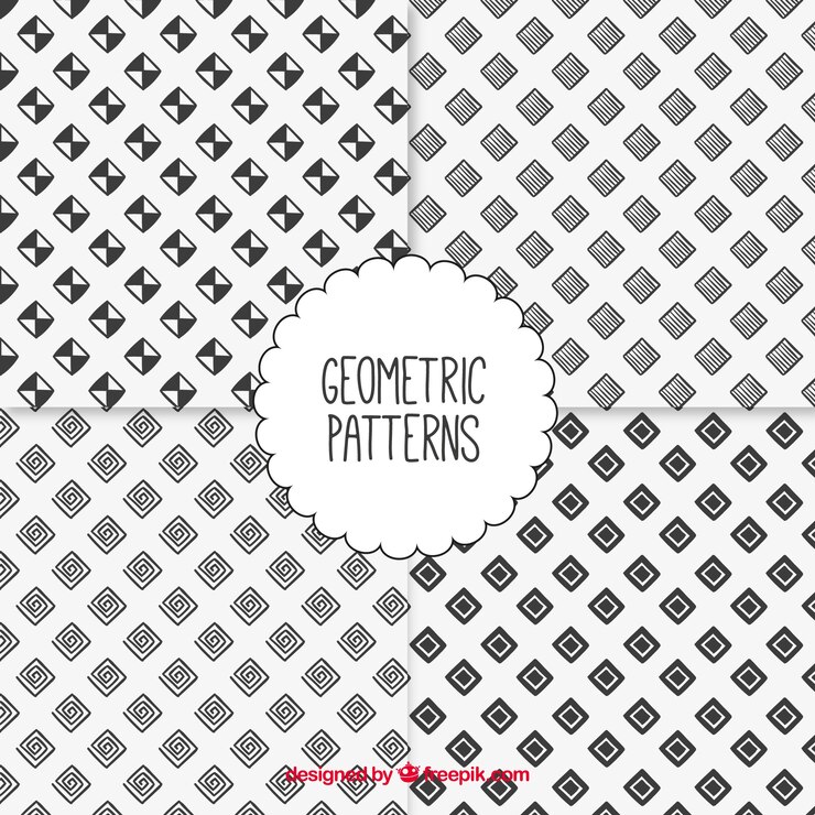 Vector Gratis hand drawn geometric patterns collection