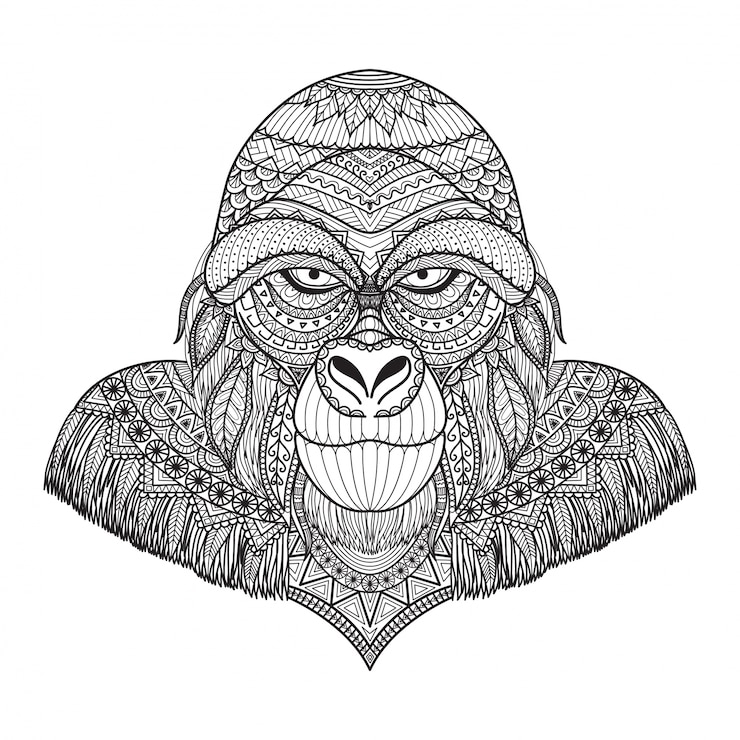 Hand drawn gorilla background