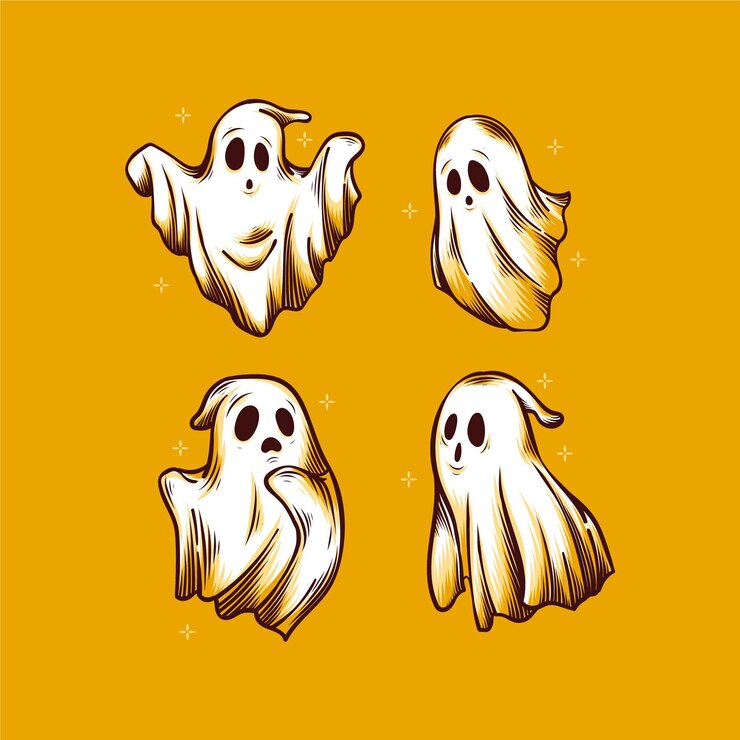 Vector Gratis hand drawn halloween ghosts collection