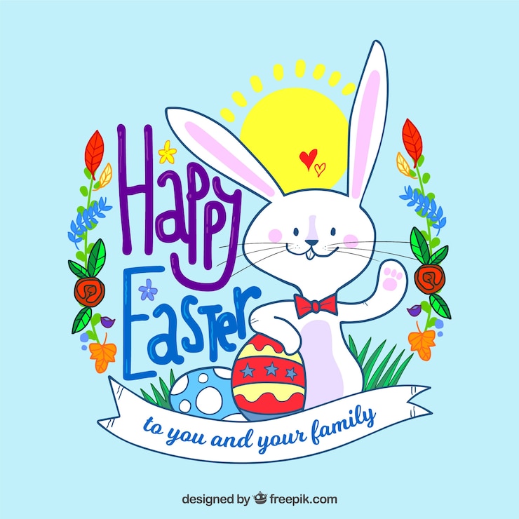 Vector Gratis hand drawn happy easter day background