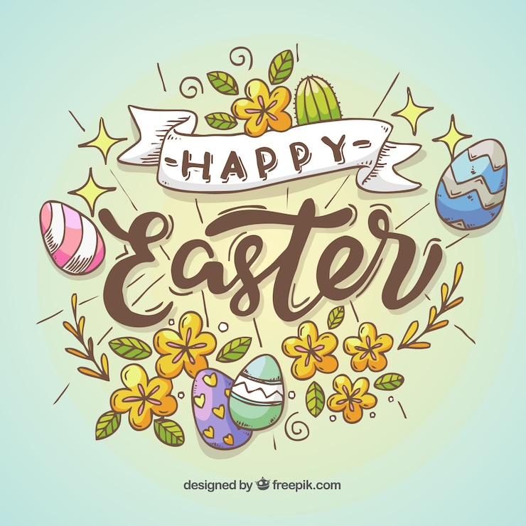 Vector Gratis hand drawn happy easter day background