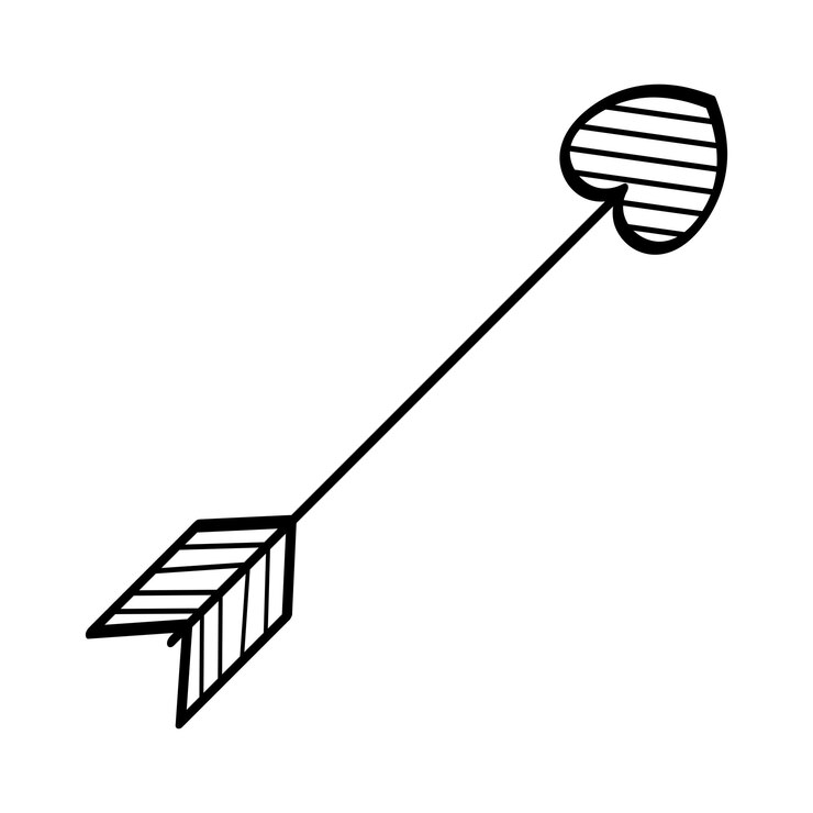 Vector Gratis hand drawn heart arrow
