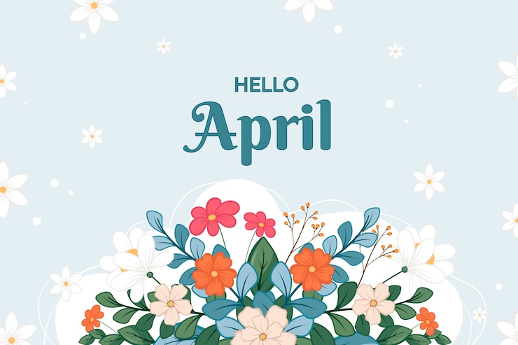 Vector Gratis hand drawn hello april banner and background