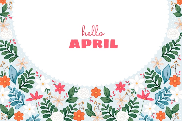 Vector Gratis hand drawn hello april banner and background