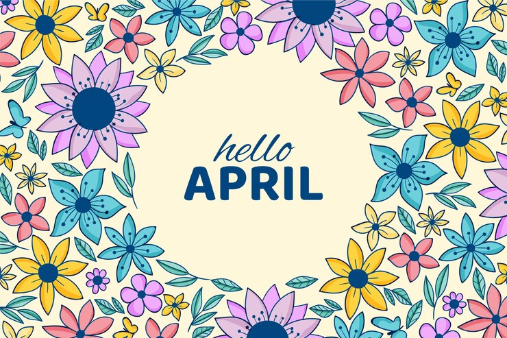 Vector Gratis hand drawn hello april horizontal banner or background