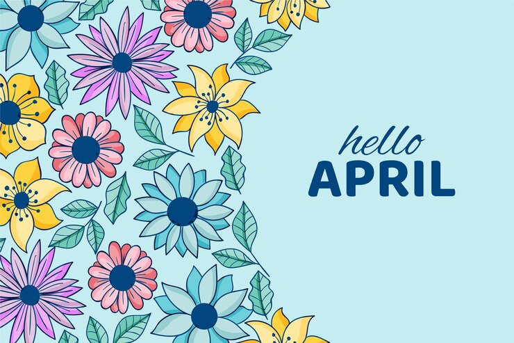 Vector Gratis hand drawn hello april horizontal banner or background